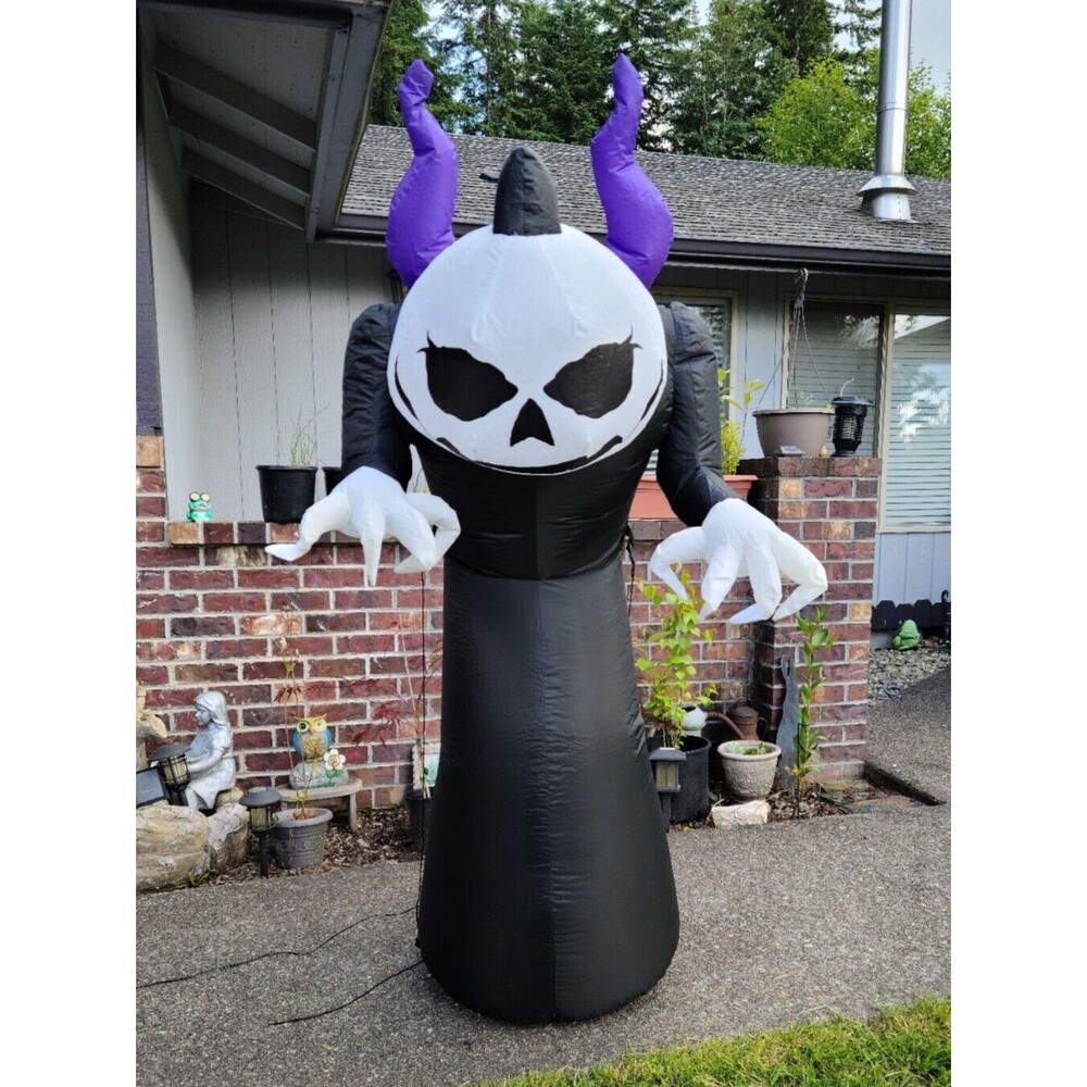 GEMMY  6 Ft Halloween Wicked Pumpkin Creeper Reaper Airblown Inflatable Tested